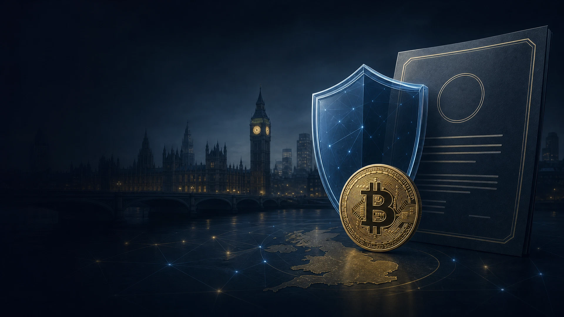 Bitcoin UK regulation FCA and HM Treasury editorial illustration